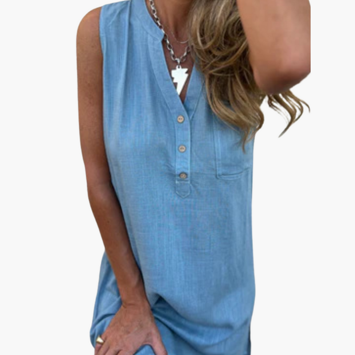 Morgan & Brooke | Black Sleeveless V-Neck Dress