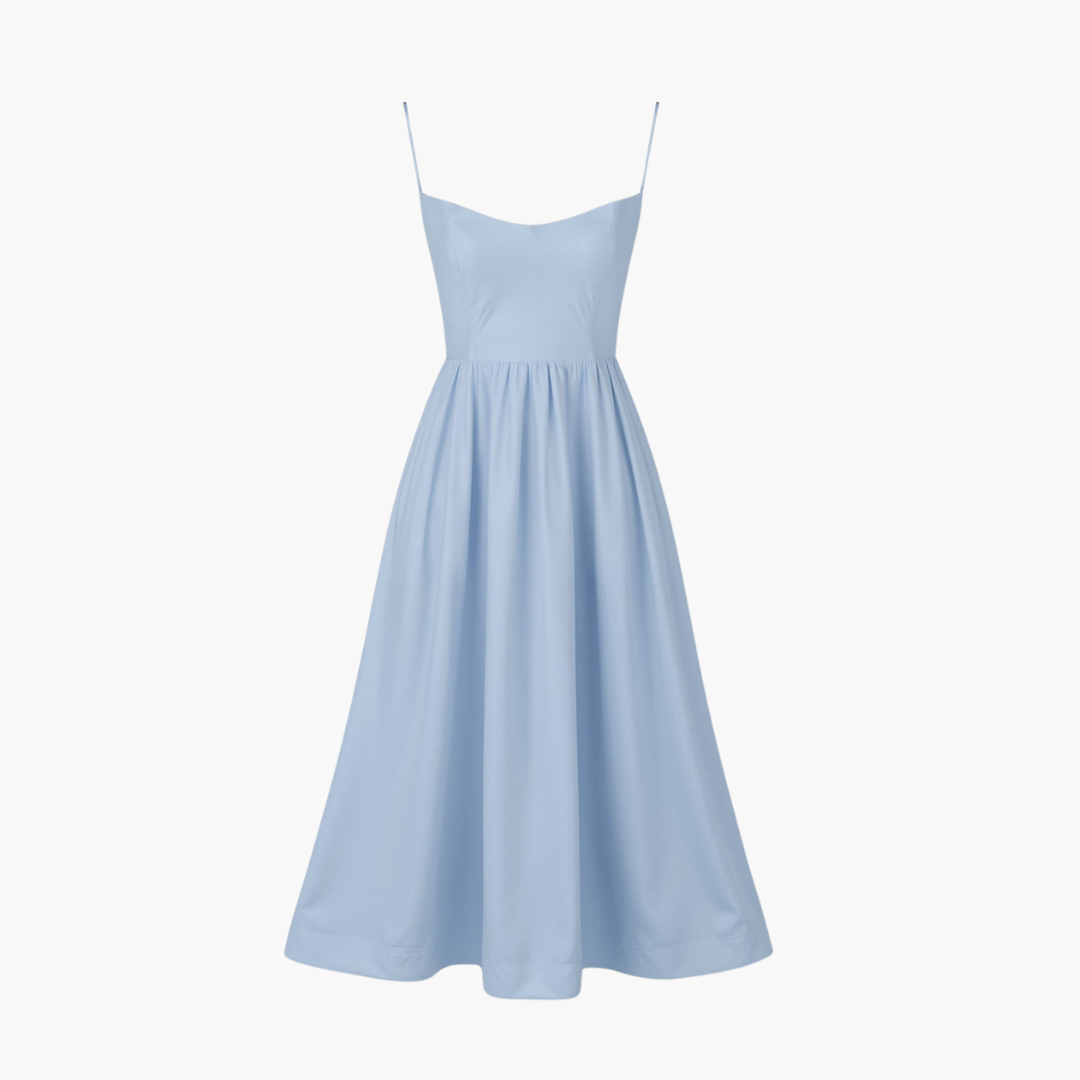 Morgan & Brooke | Ivory Bias-Cut Midi Chiffon Dress