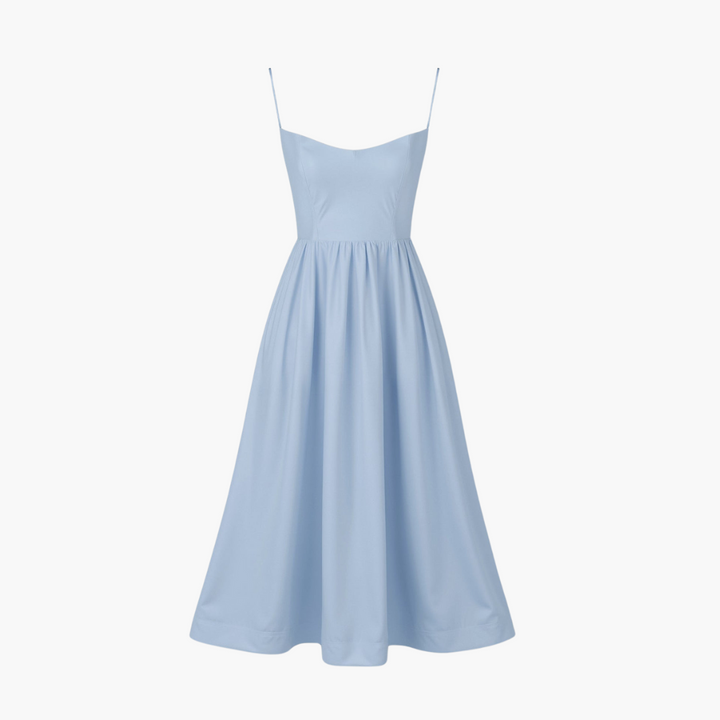 Morgan & Brooke | Ivory Bias-Cut Midi Chiffon Dress