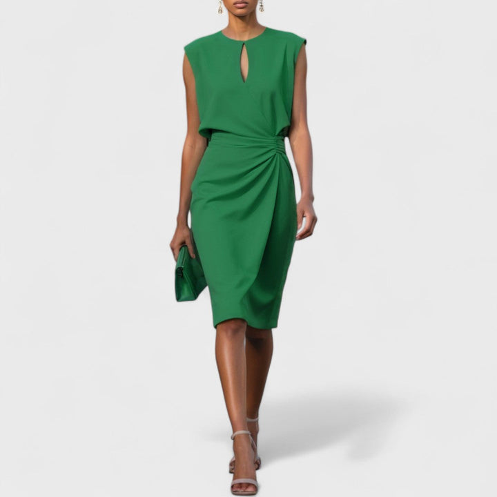 Morgan & Brooke | Ivory Bias-Cut Midi Satin Dress