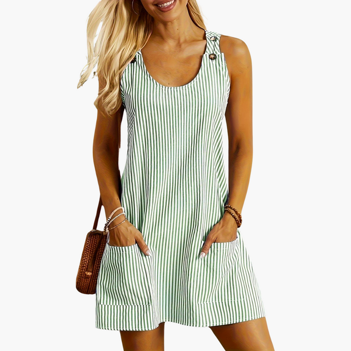 Morgan & Brooke | Sleeveless Pocketed Cotton Dress