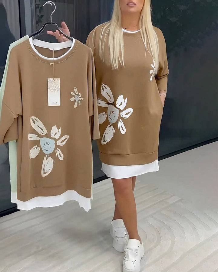 Morgan & Brooke | White Relaxed-Fit Knee-Length Cotton Dress