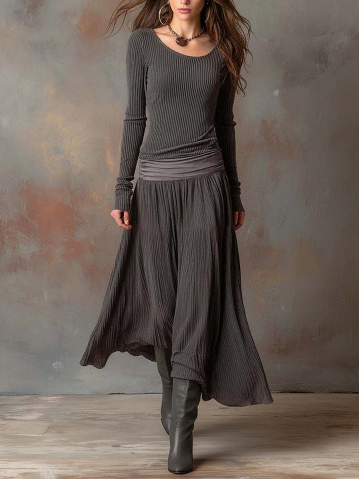 Morgan & Brooke | Charcoal Knit Dress