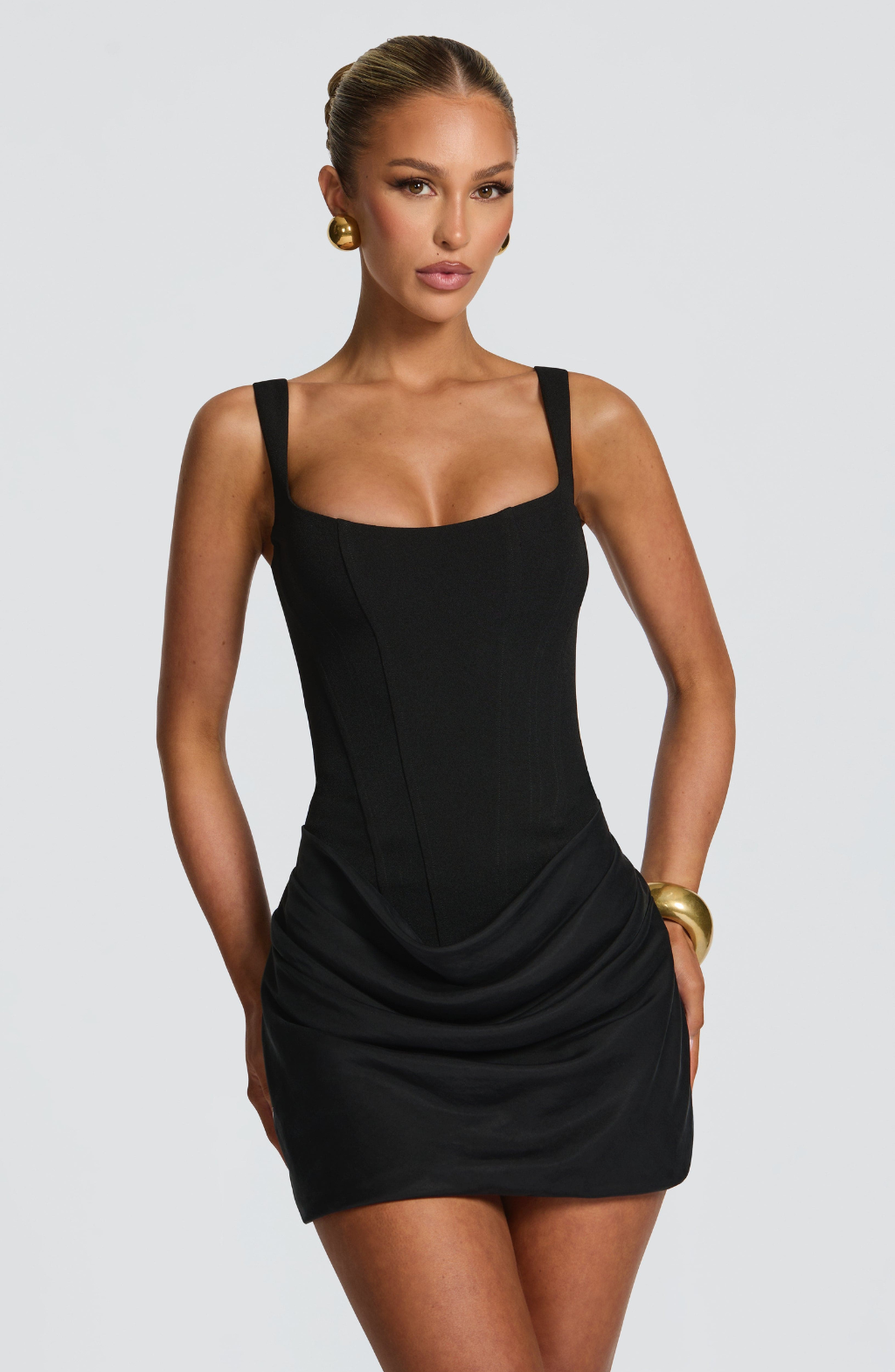 Morgan & Brooke | Hourglass-Fit Stretch-Knit Mini Dress