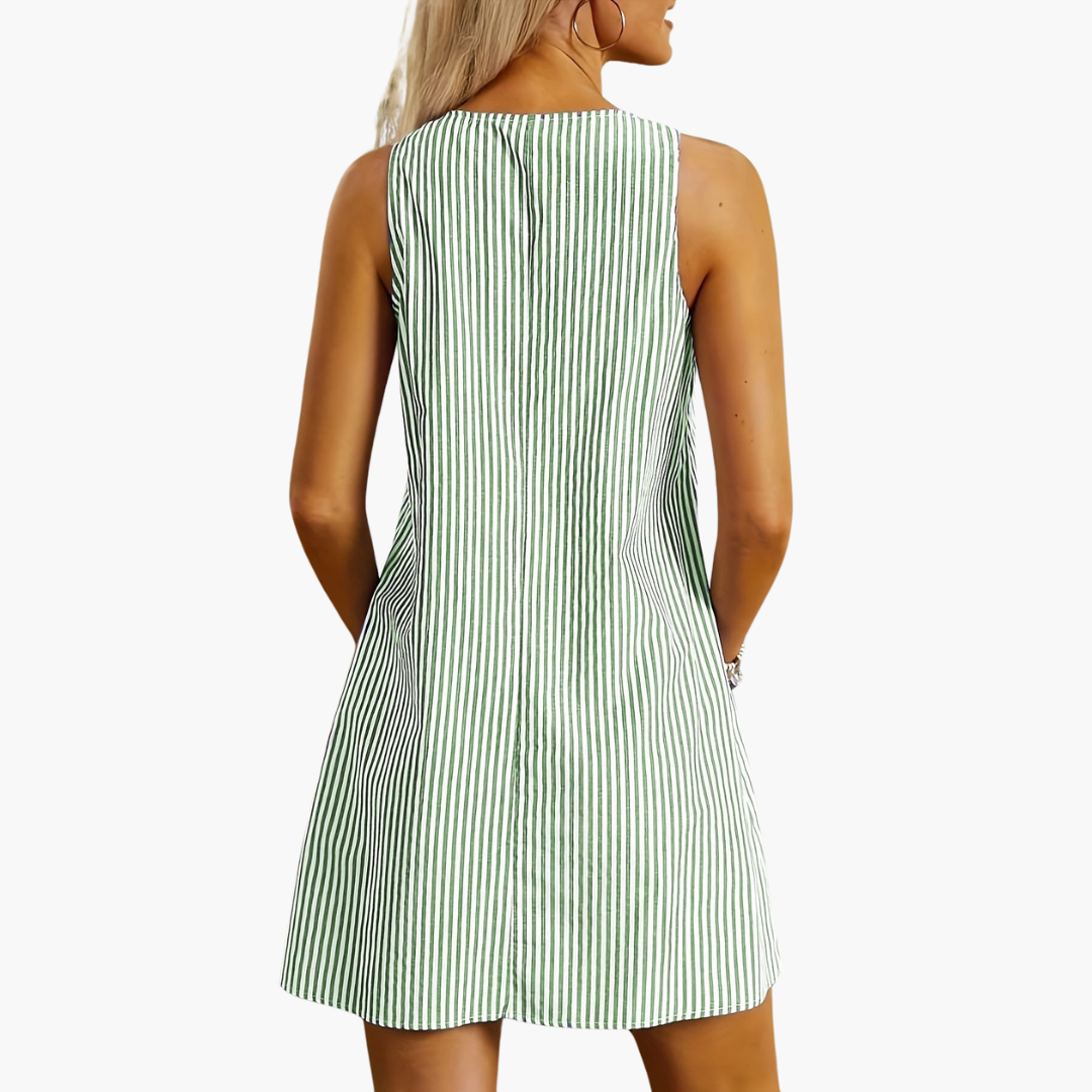 Morgan & Brooke | Sleeveless Pocketed Cotton Dress