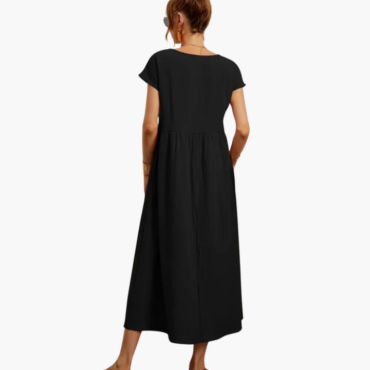 Morgan & Brooke | Ivory Relaxed Fit Belted Cotton-Blend Dress