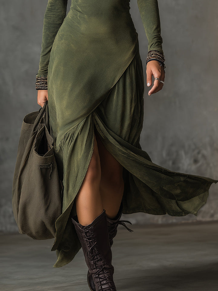 Morgan & Brooke | Bohemian Washed Cotton Half-Zip Hem Dress