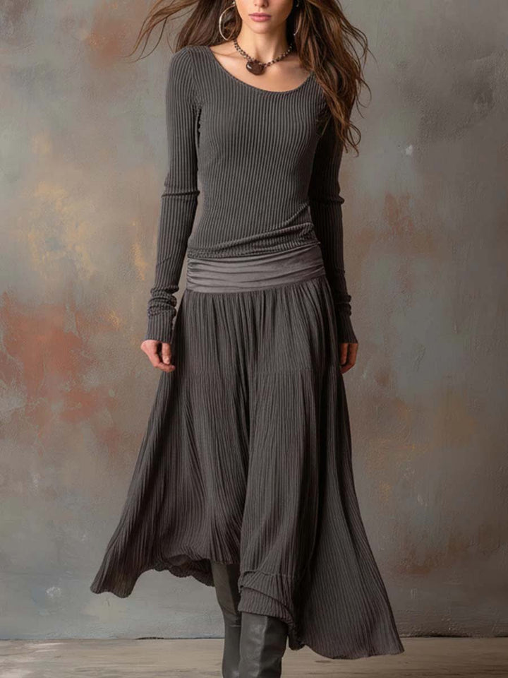 Morgan & Brooke | Charcoal Knit Dress