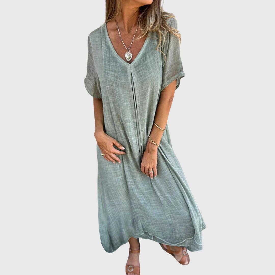 Morgan and Brooke | Lightweight V-Neck Dress