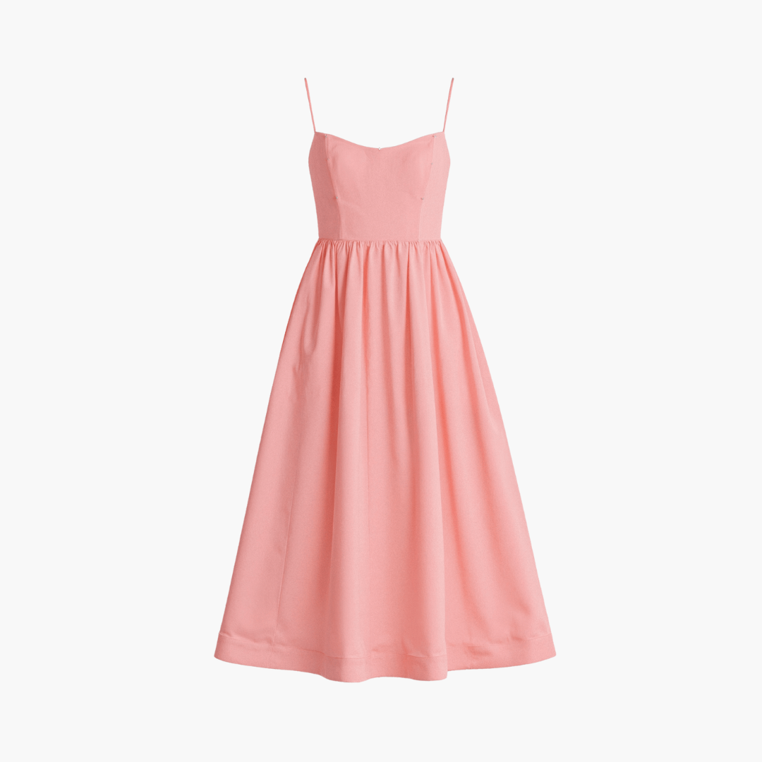 Morgan & Brooke | Ivory Bias-Cut Midi Chiffon Dress