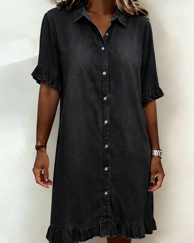 Morgan & Brooke | Light Blue Relaxed-Fit Washed Denim Dress