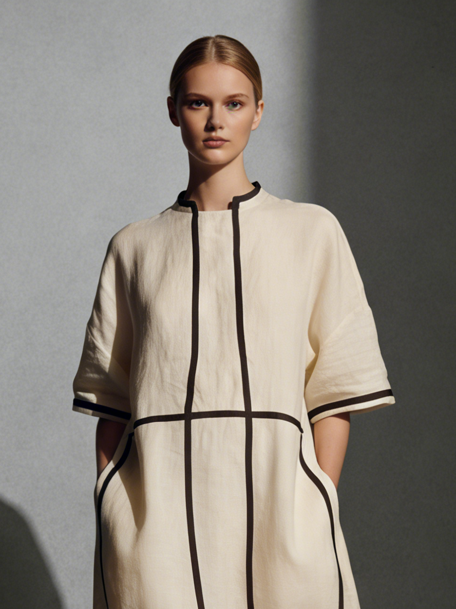 Morgan & Brooke | Beige Linen Dress