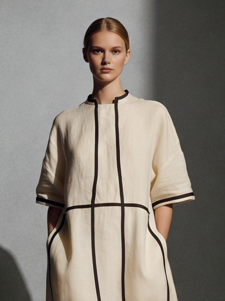 Morgan & Brooke | Beige Linen Dress