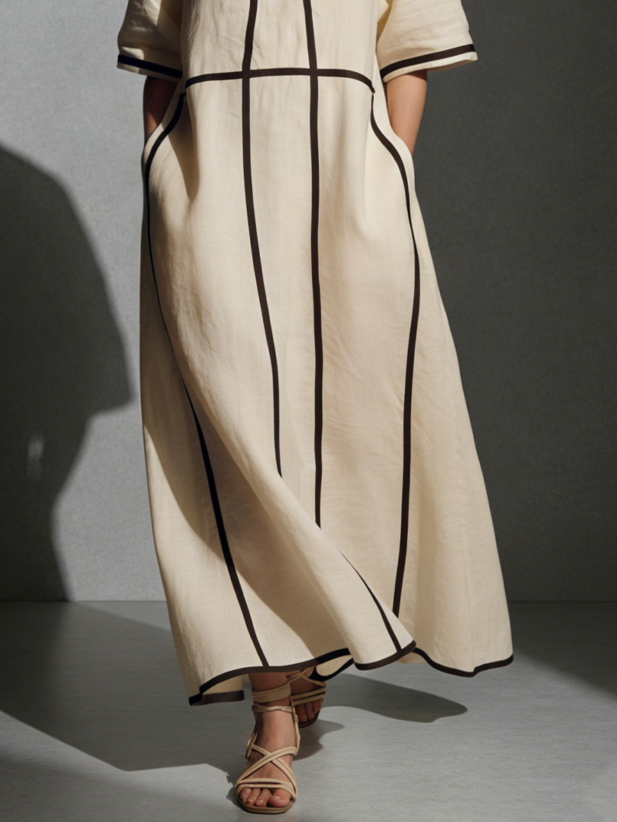 Morgan & Brooke | Beige Linen Dress