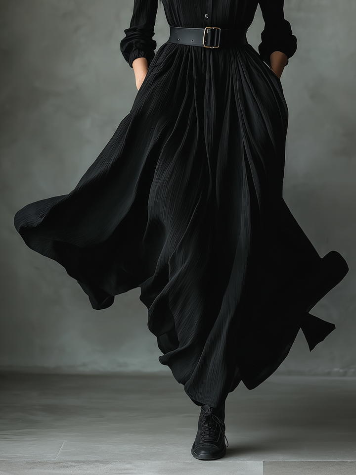 Morgan & Brooke | Black Pleated Dress