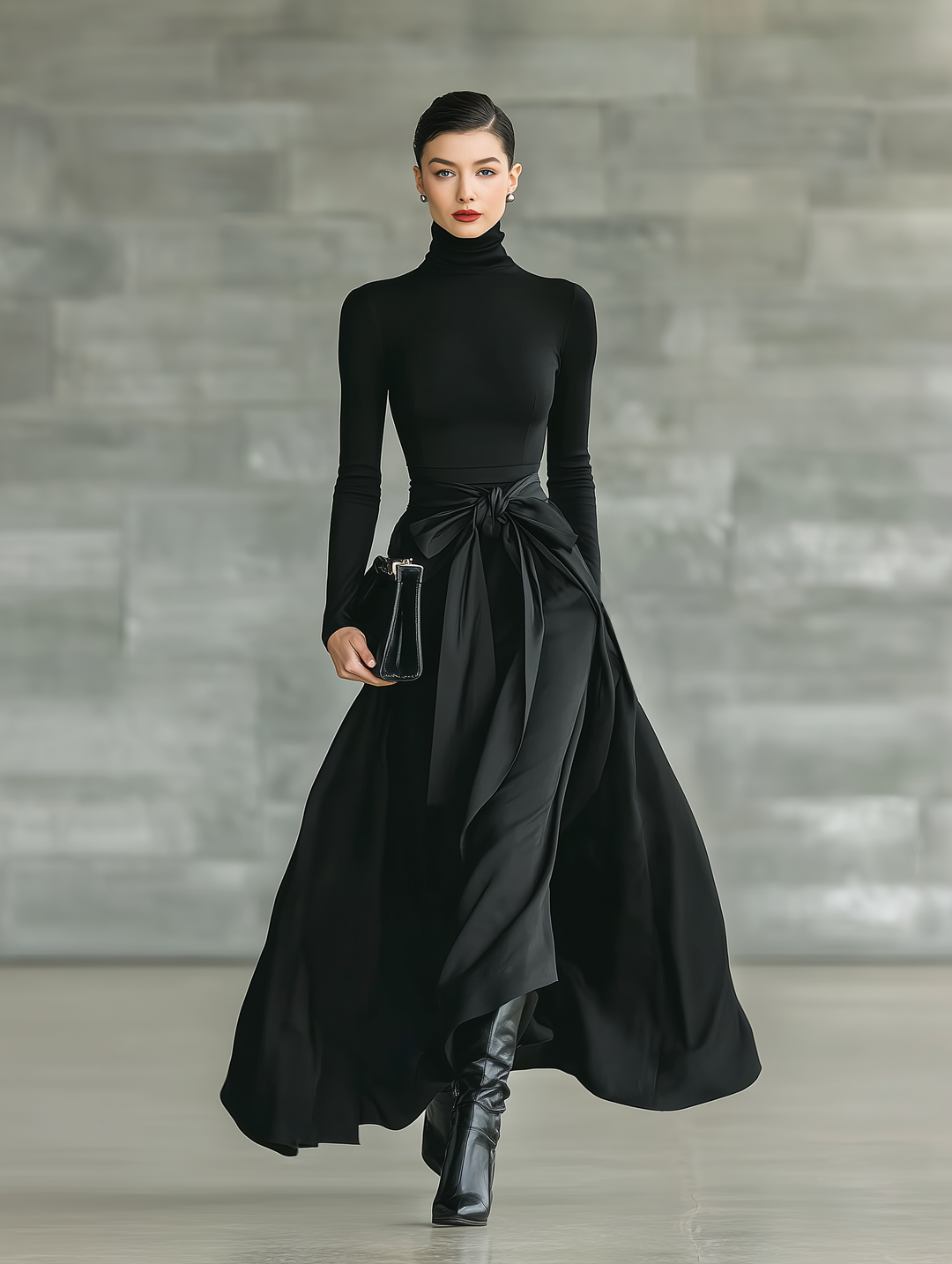 Morgan & Brooke | Black Satin Evening Dress