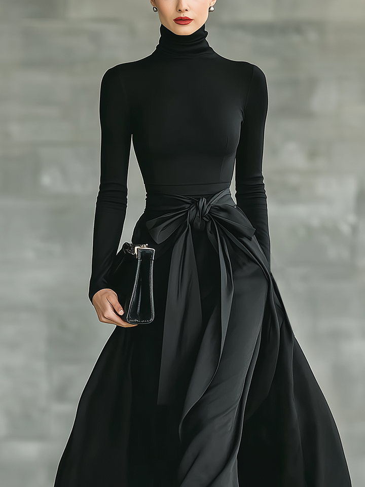 Morgan & Brooke | Black Satin Evening Dress