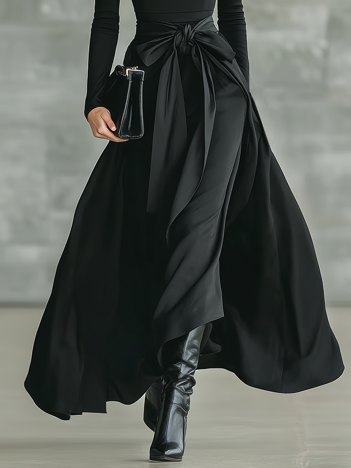 Morgan & Brooke | Black Satin Evening Dress