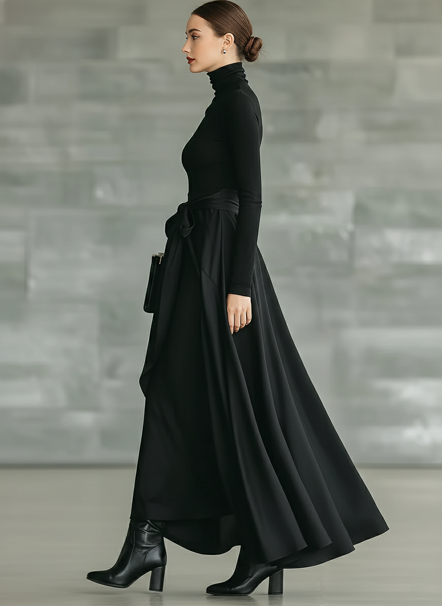 Morgan & Brooke | Black Satin Evening Dress