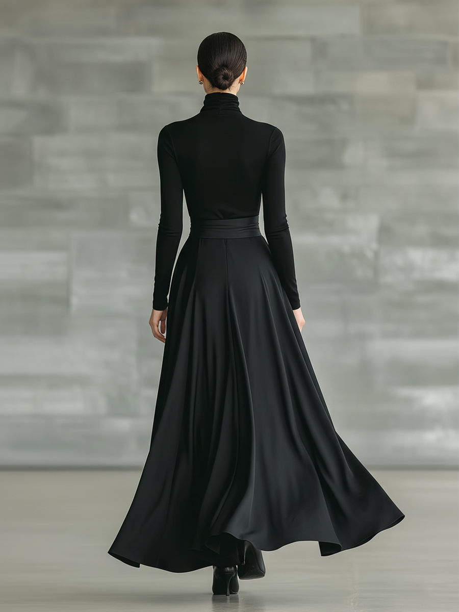 Morgan & Brooke | Black Satin Evening Dress