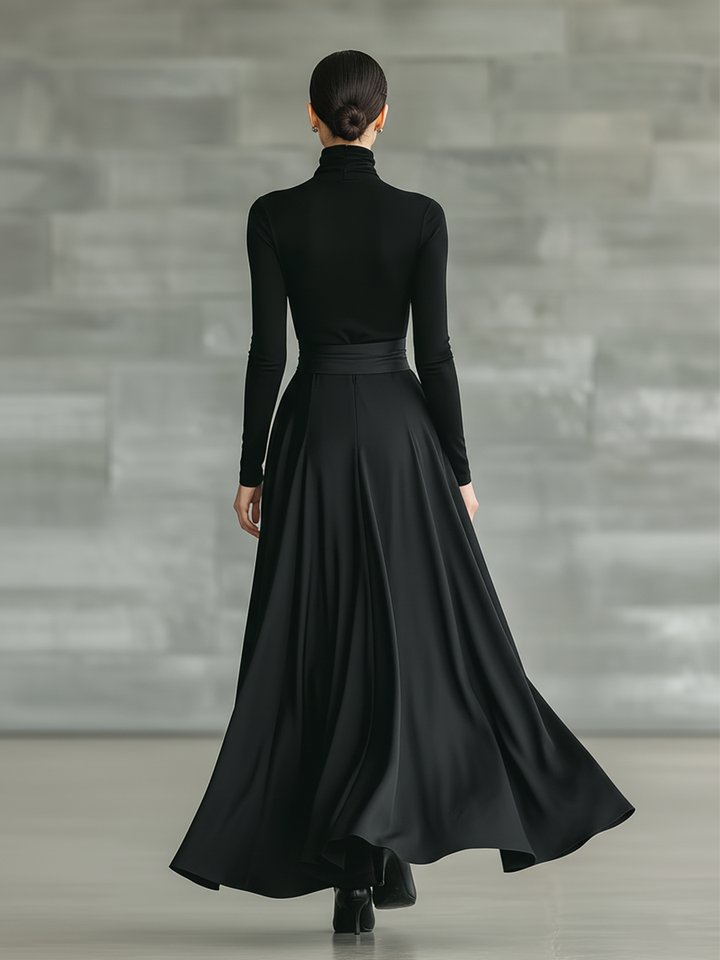 Morgan & Brooke | Black Satin Evening Dress