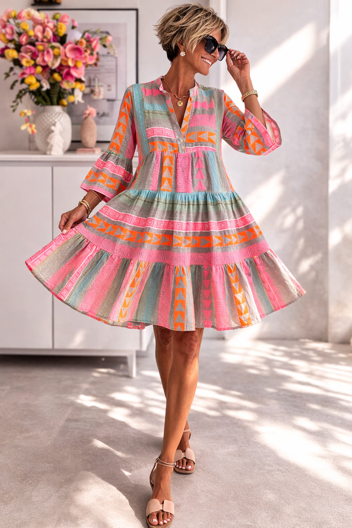 Morgan & Brooke | Patterned Flowing Midi Dress