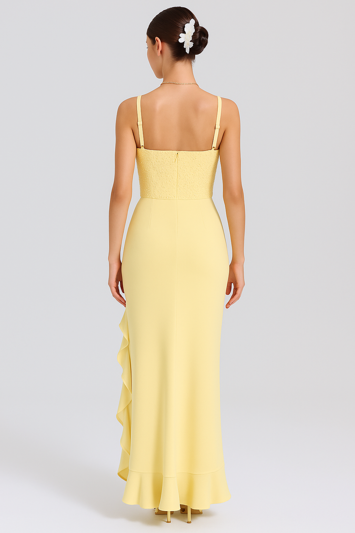 Morgan & Brooke | Pastel Ruffled Midi Dress
