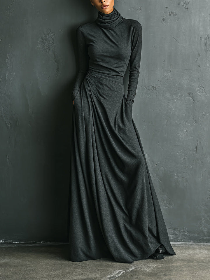 Morgan & Brooke | Cotton Turtleneck Evening Dress