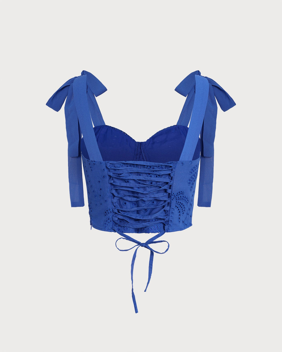 Morgan and Brooke | Embroidered Cami Top for Women in Blue with Sweetheart Neck