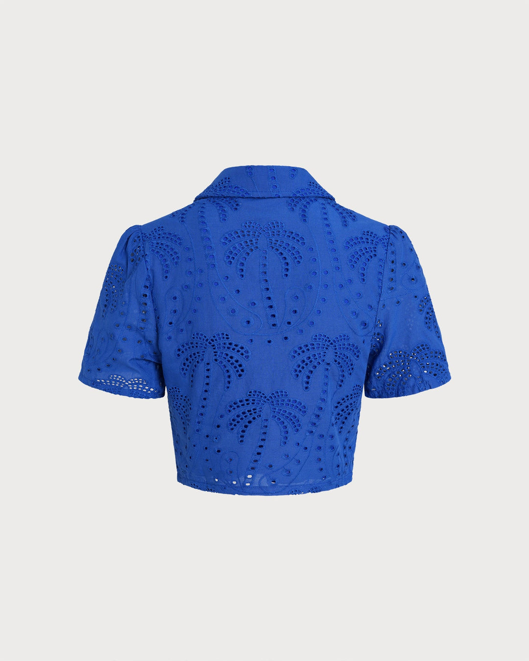 Morgan and Brooke | Textured Button Collar Blouse for Women in Blue
