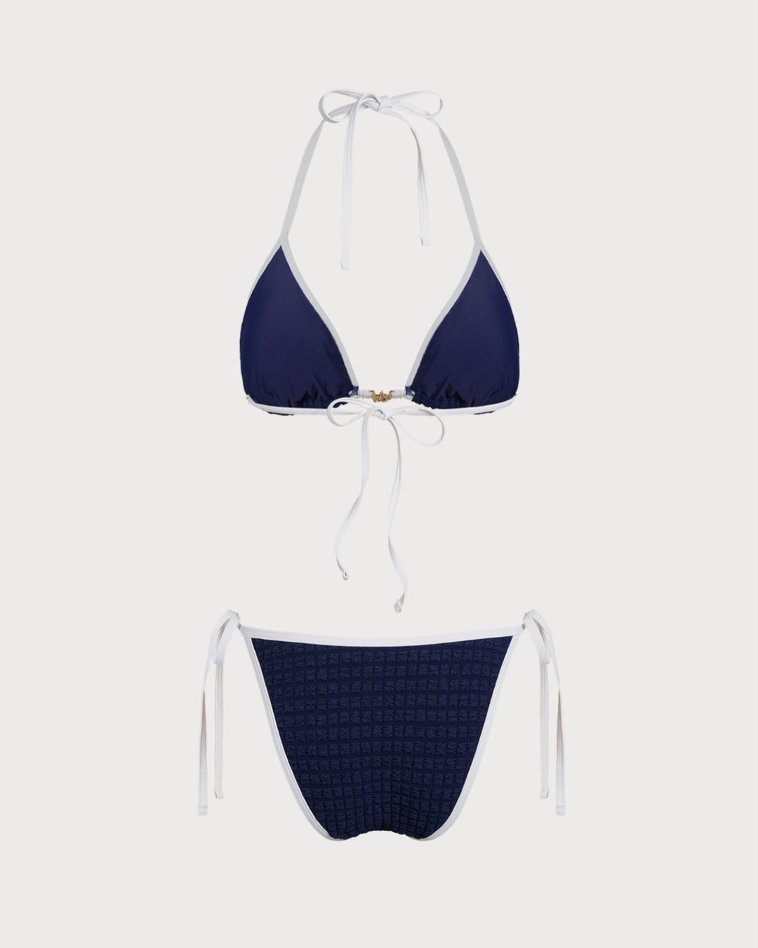 Morgan and Brooke | Halter Bikini Set for Women in Blue with Contrasting Details