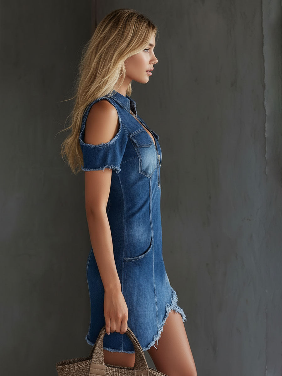 Morgan & Brooke | Denim Off-Shoulder Dress