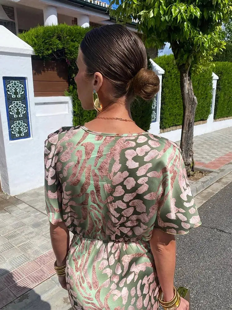 Morgan & Brooke | Copper Twist-Front Midi Dress