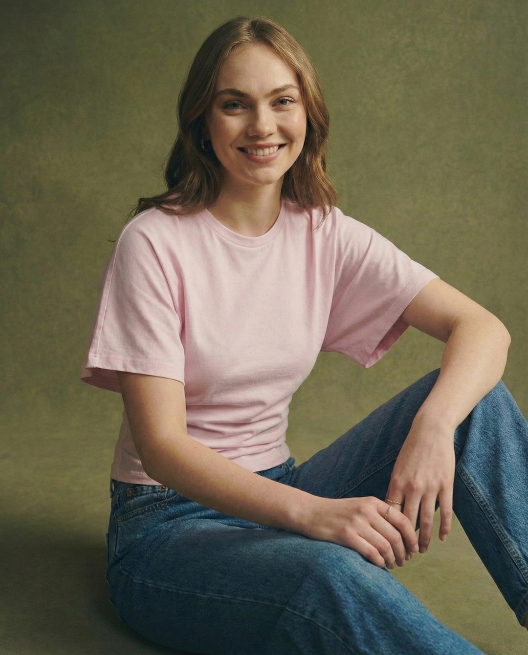 Morgan & Brooke | Ivory Draped Relaxed Fit Cotton Tee
