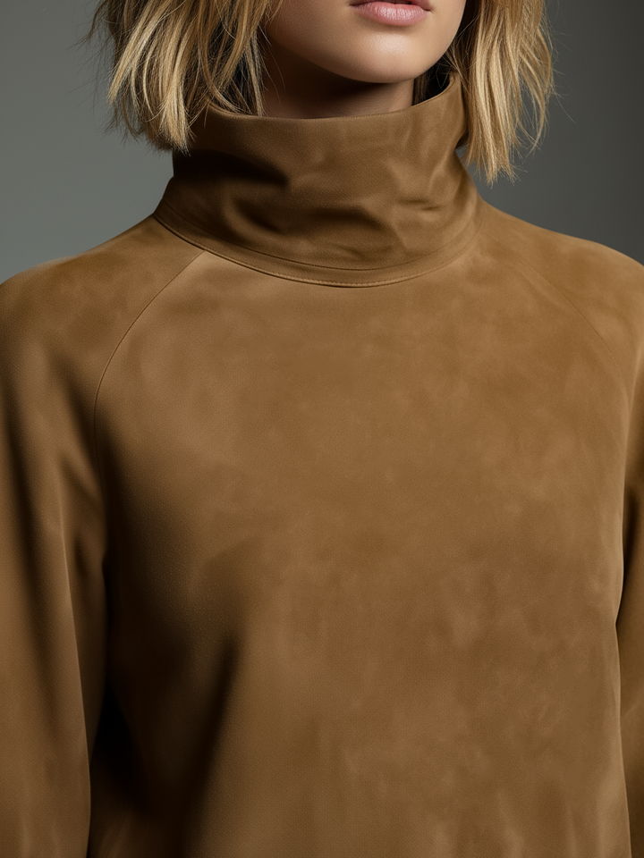 Morgan & Brooke | Suede Turtleneck Dress