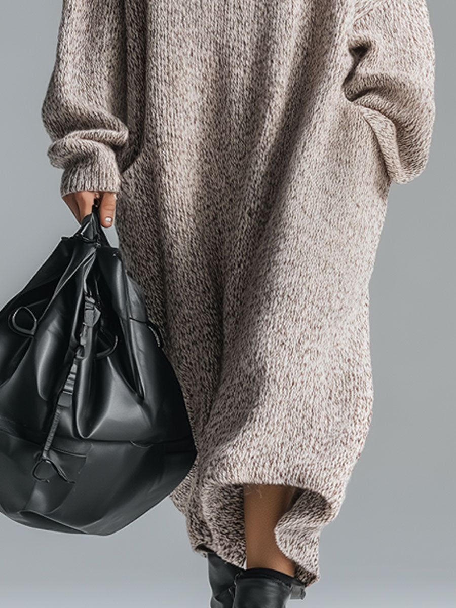 Morgan & Brooke | Grey Knit Floral Dress