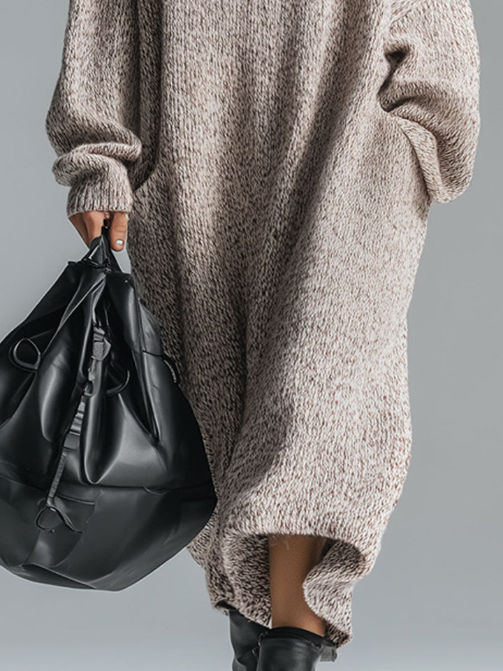 Morgan & Brooke | Grey Knit Floral Dress