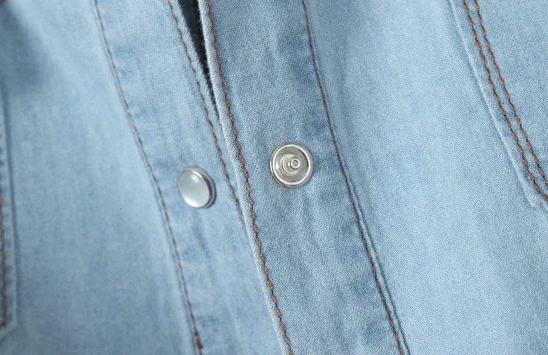 Morgan & Brooke | Blue Boxy Cropped Denim Top