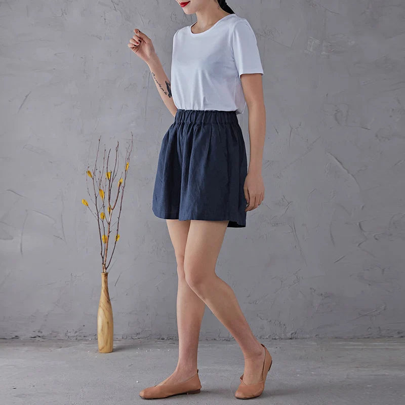 Morgan & Brooke | Relaxed Fit Drawstring Linen Shorts