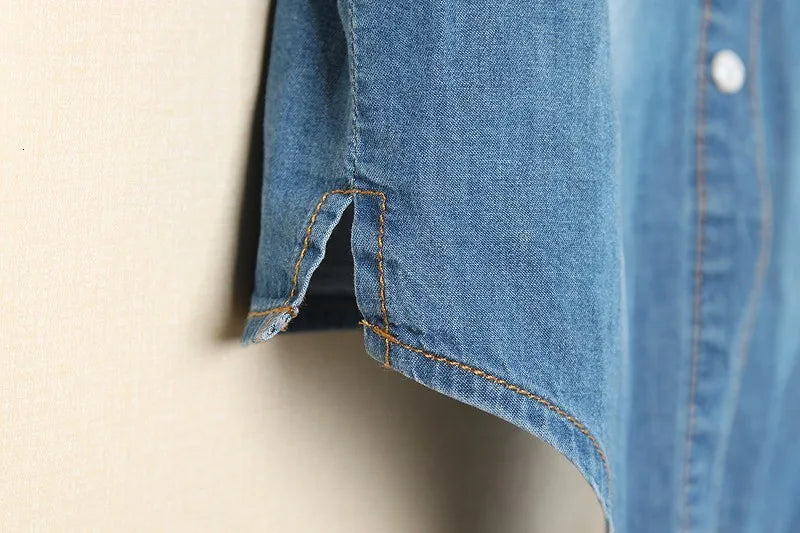Morgan & Brooke | Blue Boxy Cropped Denim Top