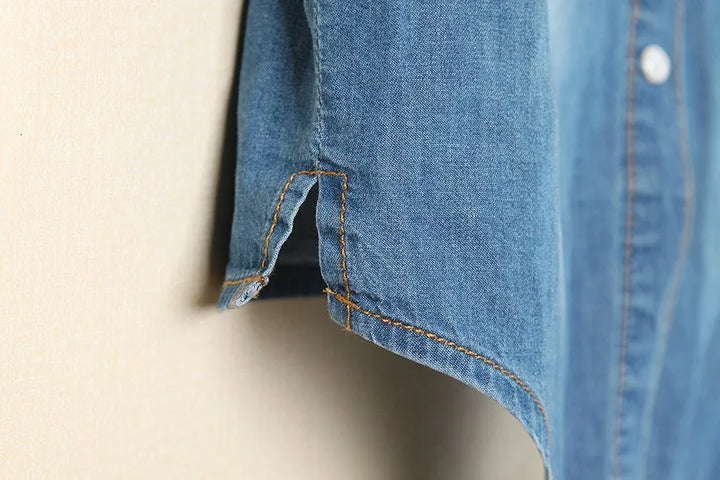 Morgan & Brooke | Blue Boxy Cropped Denim Top