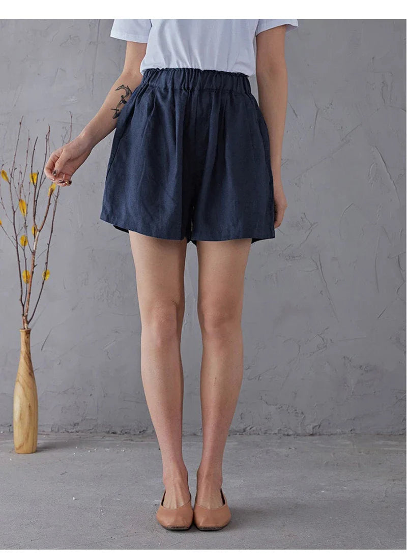 Morgan & Brooke | Relaxed Fit Drawstring Linen Shorts