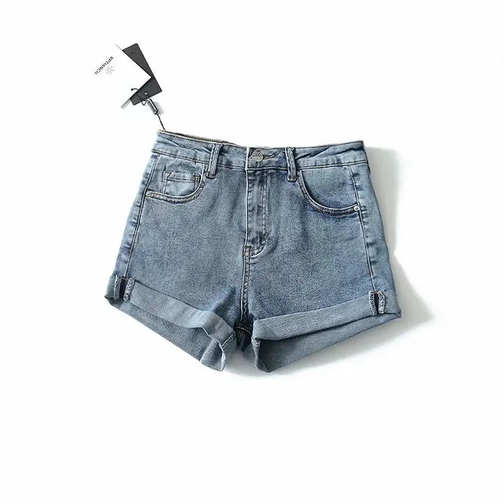 Morgan & Brooke | Blue Washed Cutoff Hem Denim Shorts