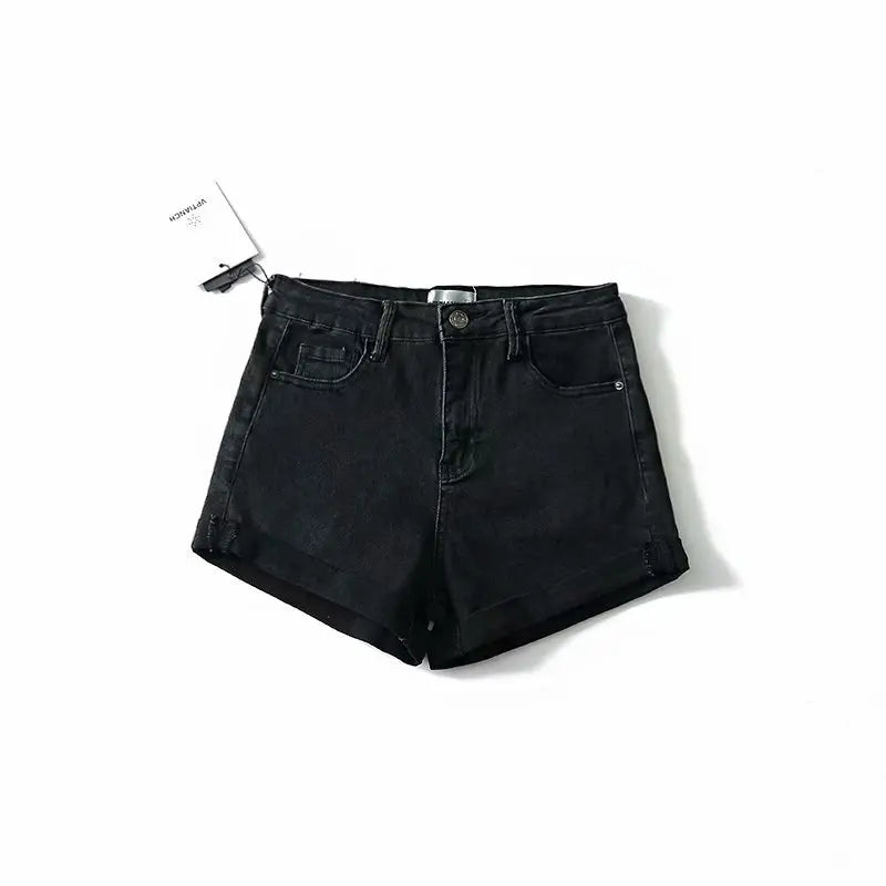 Morgan & Brooke | Blue Washed Cutoff Hem Denim Shorts