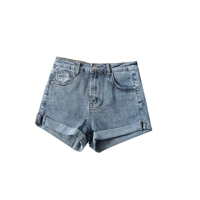 Morgan & Brooke | Blue Washed Cutoff Hem Denim Shorts