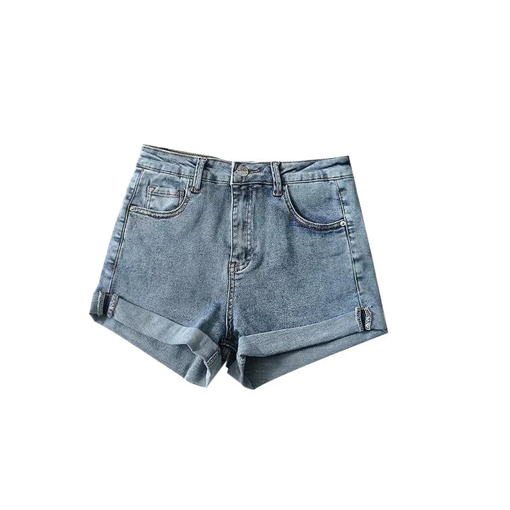 Morgan & Brooke | Blue Washed Cutoff Hem Denim Shorts