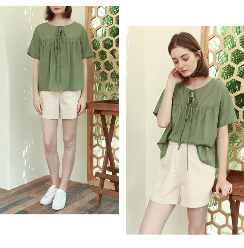 Morgan & Brooke | Relaxed Fit Drawstring Linen Shorts