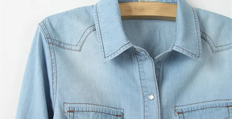 Morgan & Brooke | Blue Boxy Cropped Denim Top