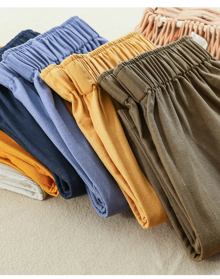 Morgan & Brooke | Relaxed Fit Drawstring Linen Shorts