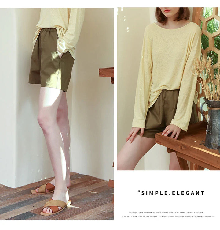 Morgan & Brooke | Relaxed Fit Drawstring Linen Shorts
